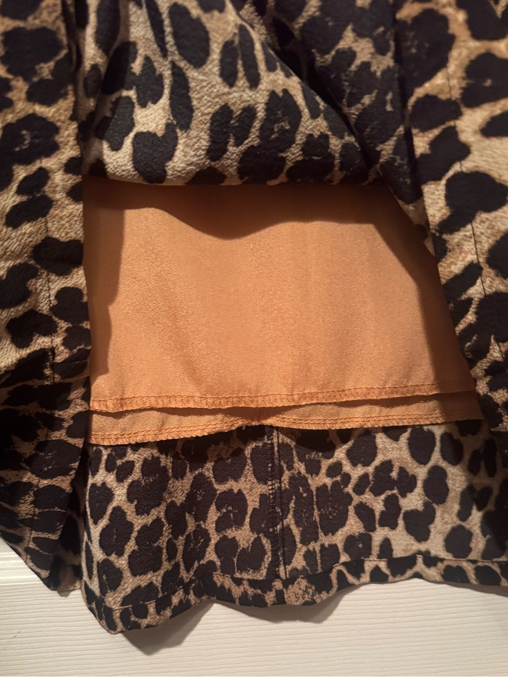 NWT Belongsci Sz XL Giraffe Leopard Print Midi Dress in Tan Brown/Black - Picture 5 of 9